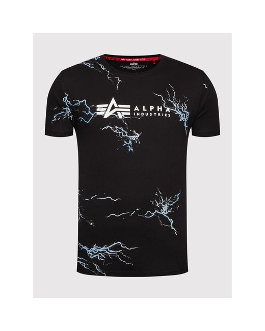 Alpha Industries T-Shirt Lightning Aop 106500 Regular Fit in Black für Herren