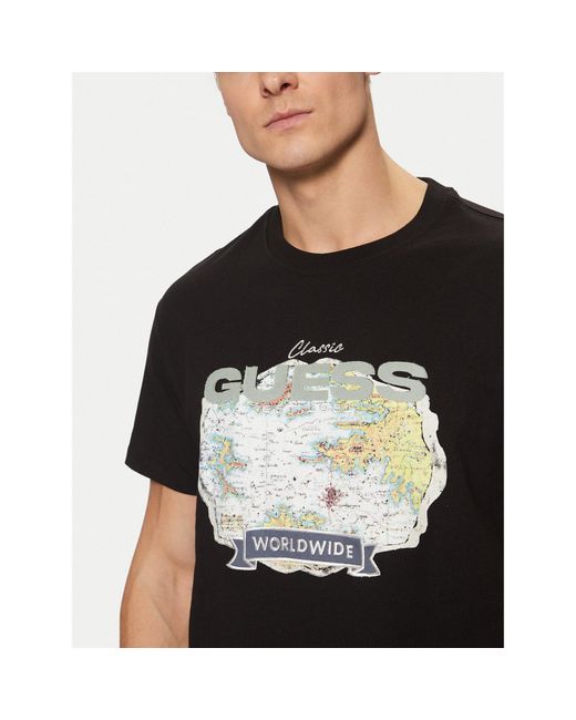 Guess T-Shirt M5Ri10 I3Z14 Regular Fit in Black für Herren