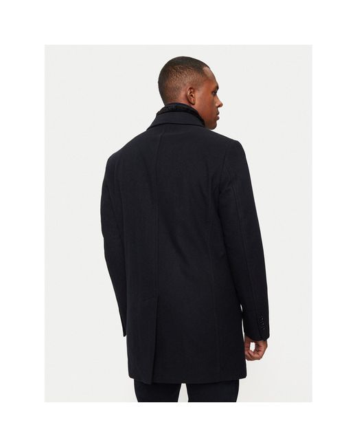 Hechter Paris Wollmantel 45014 142270 Regular Fit in Blue für Herren