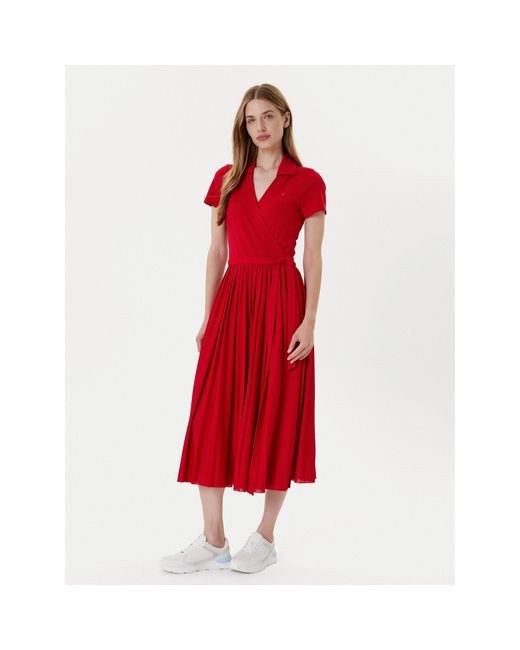 Tommy Hilfiger Red Kleid Für Den Alltag 1985 Ww0Ww45733 Regular Fit