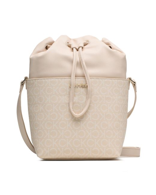 Calvin Klein Natural Handtasche must bucket bag sm mono k60k609390 0f4