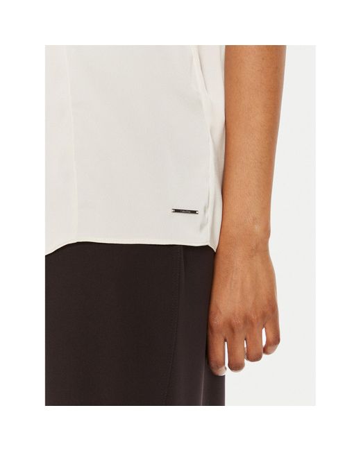 Calvin Klein White Bluse K20K207161 Écru Regular Fit