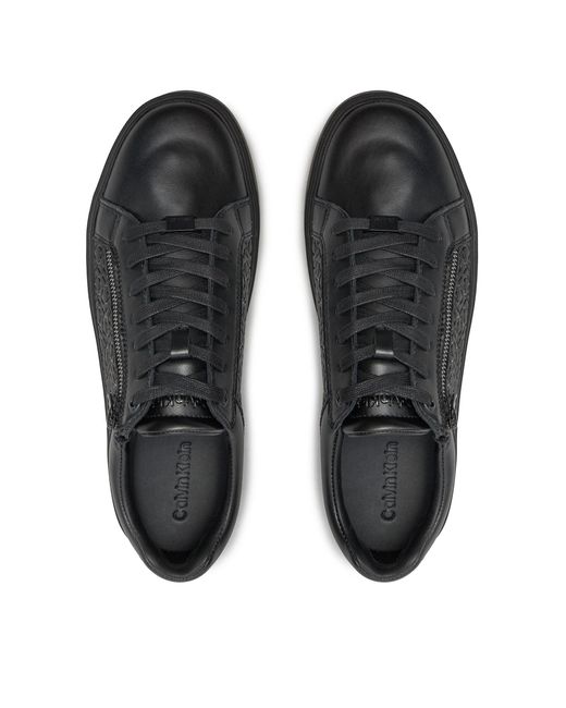 Calvin Klein Sneakers Low Top Lace Up W/ Zip Mono Hm0Hm01496 in Black für Herren