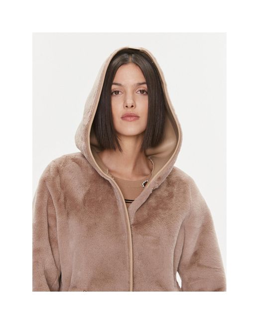 Liu Jo Brown Pelzmantel Mf3069 E0863 Regular Fit