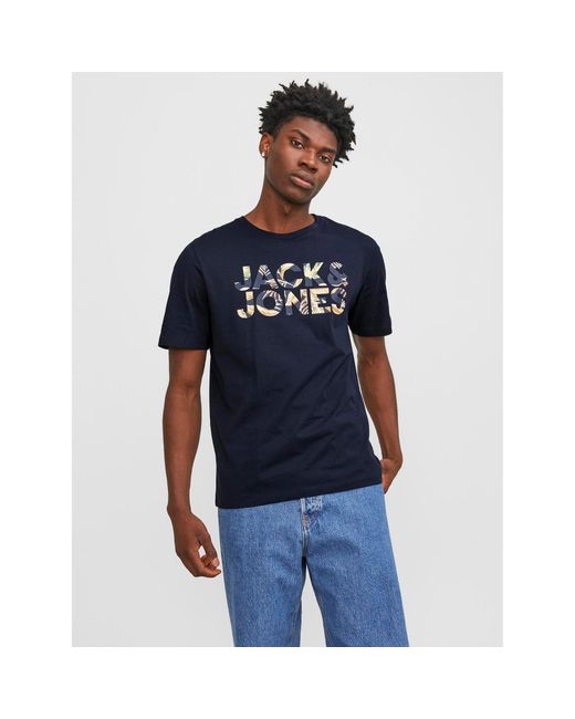 Jack & Jones T-Shirt Jeff 12250683 Standard Fit in Blue für Herren