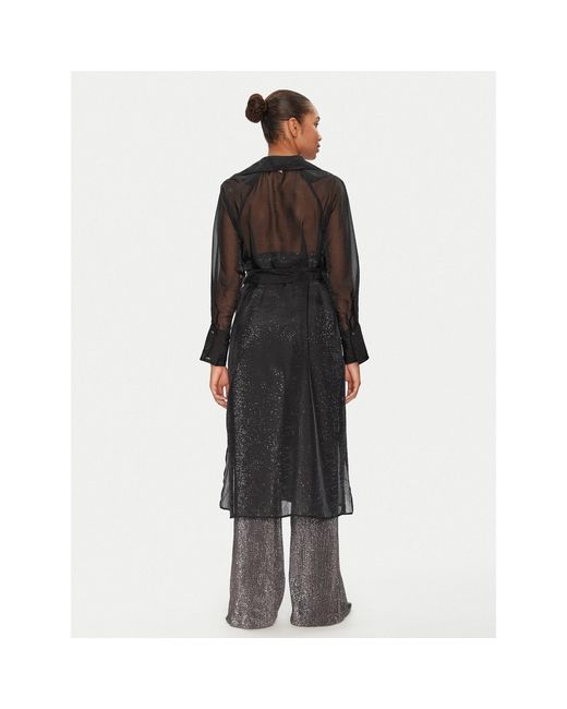 Lola Casademunt Black Tenchcoat Ms2502018 Regular Fit