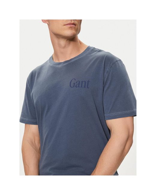Gant T-Shirt Sunfaded 2013018 Regular Fit in Blue für Herren