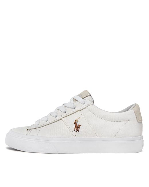 Polo Ralph Lauren White Sneakers Aus Stoff Sayer 816749369003 Weiß