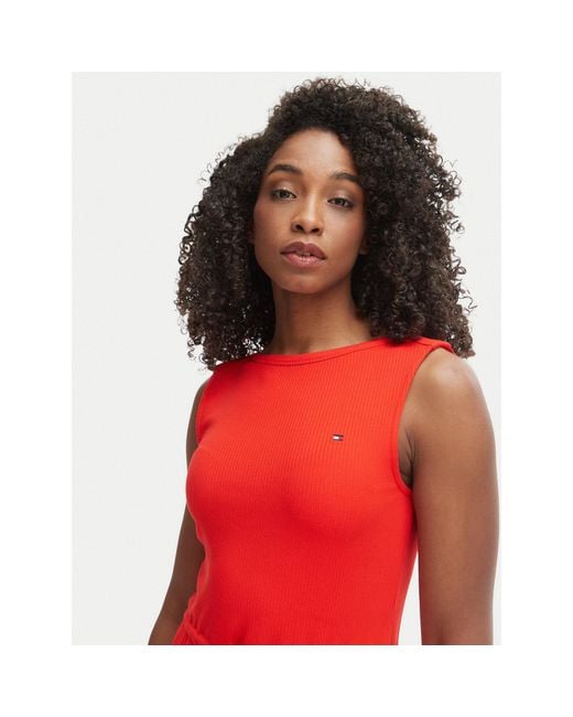 Tommy Hilfiger Red Kleid Für Den Alltag Ww0Ww49312 Regular Fit