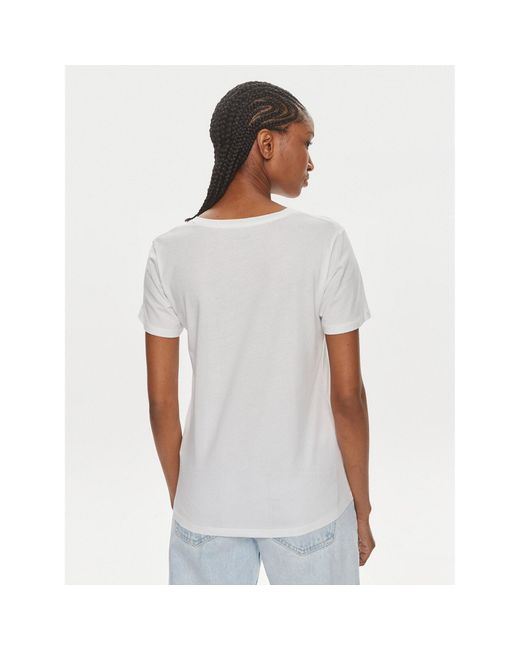 Pepe Jeans White T-Shirt Lorette V Neck Pl505826 Weiß Regular Fit