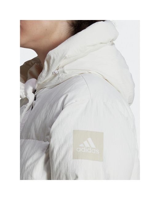 Adidas White Daunenjacke Big Baffle Down Coat Hn9939 Weiß Loose Fit
