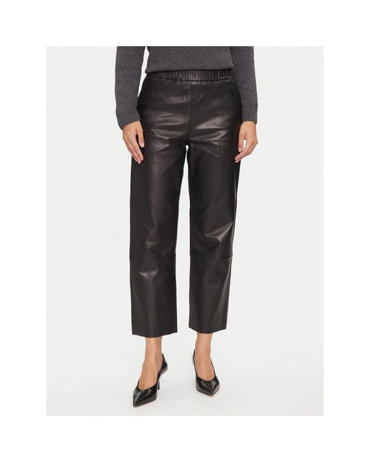 Serge Pariente Black Lederhose Sarah Regular Fit