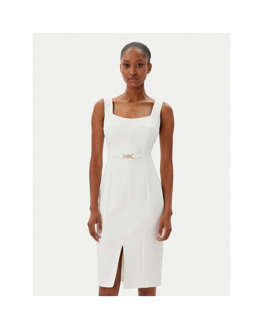 Fracomina White Coctailkleid Fr25Sd2001W42901 Slim Fit