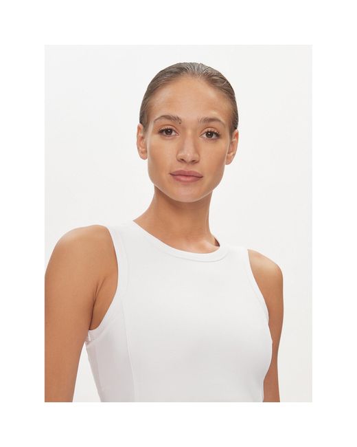 DKNY White Sommerkleid Dp2D4754 Weiß Slim Fit