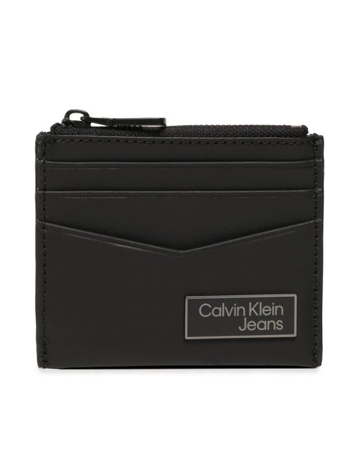 Calvin Klein Kreditkartenetui Logo Plaqueid Cardholder W/Zip K50K510130 in Black für Herren
