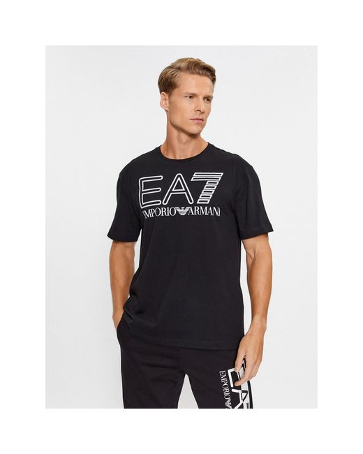 EA7 T-Shirt 6Rpt03 Pjffz 1200 Regular Fit in Black für Herren
