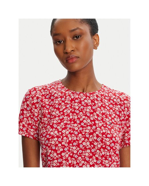 Tommy Hilfiger Red Kleid Für Den Alltag Dw0Dw21120 Regular Fit
