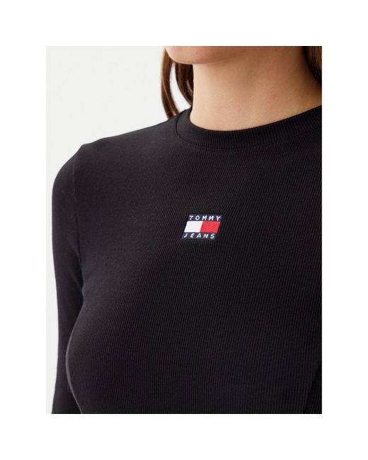 Tommy Hilfiger Black Kleid Für Den Alltag Badge Dw0Dw20666 Slim Fit