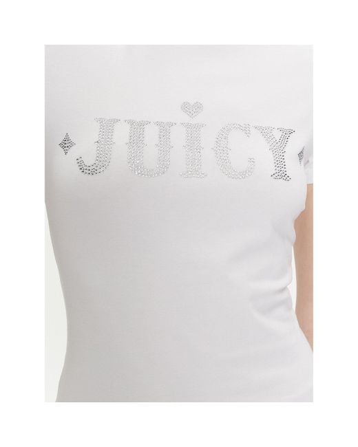 Juicy Couture White T-Shirt Ryder Rodeo Jcbct223826 Weiß Slim Fit