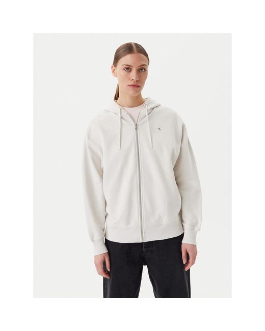 Calvin Klein White Sweatshirt J20J225367 Regular Fit