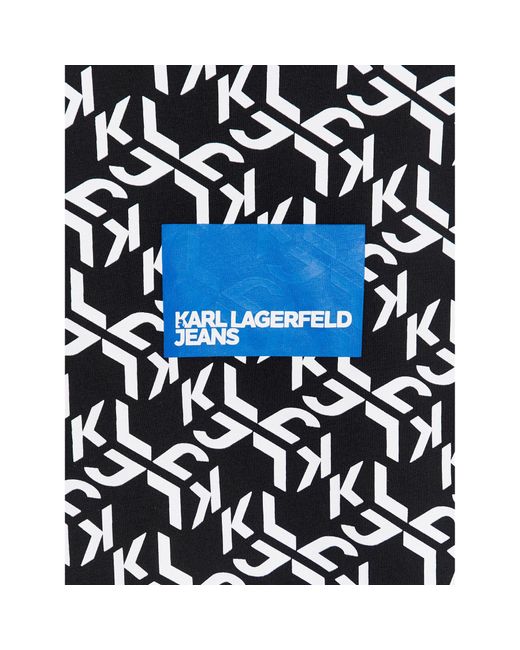 Karl Lagerfeld Karl Lagerfeld T-Shirt Klj Monogram Aop Sslv Tee 236D1752 Regular Fit in Black für Herren