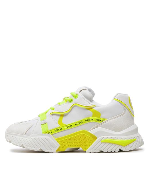 Guess Yellow Sneakers Flgcai Fab12 Weiß