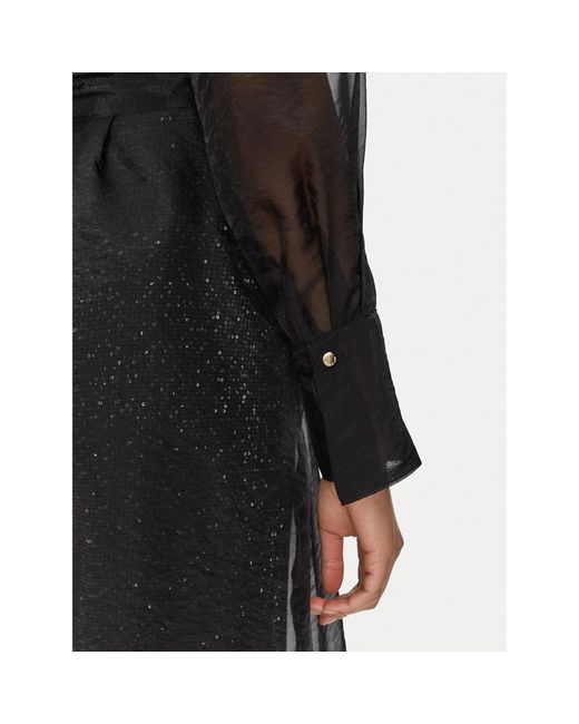 Lola Casademunt Black Tenchcoat Ms2502018 Regular Fit