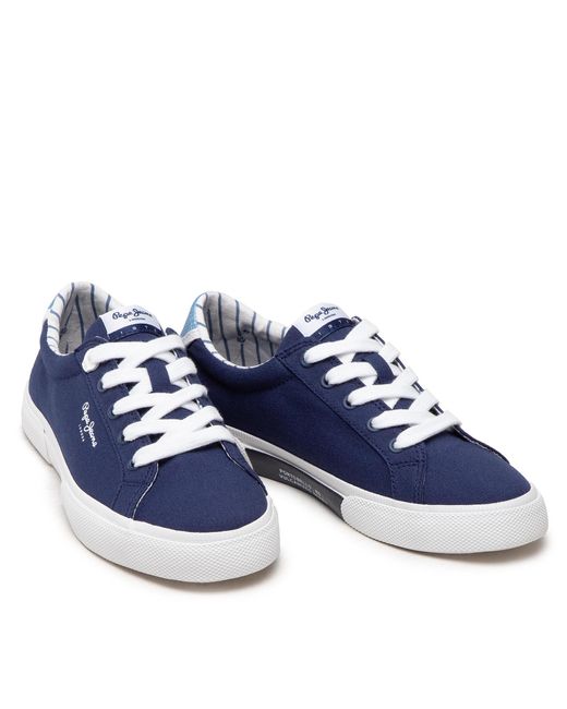 Pepe Jeans Blue Sneakers Aus Stoff Kenton Bass Pls31293