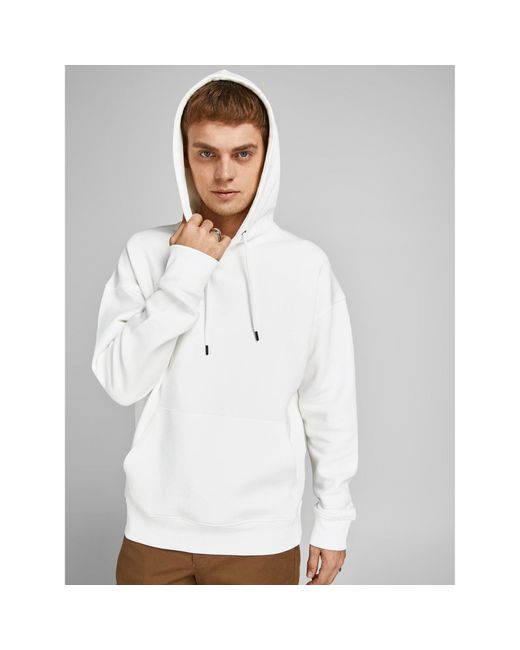 Jack & Jones Sweatshirt Star 12208157 Weiß Relaxed Fit in White für Herren