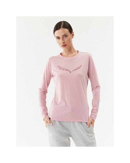 Salewa Pink Technisches T-Shirt Solidlogo Dry 27341 Regular Fit