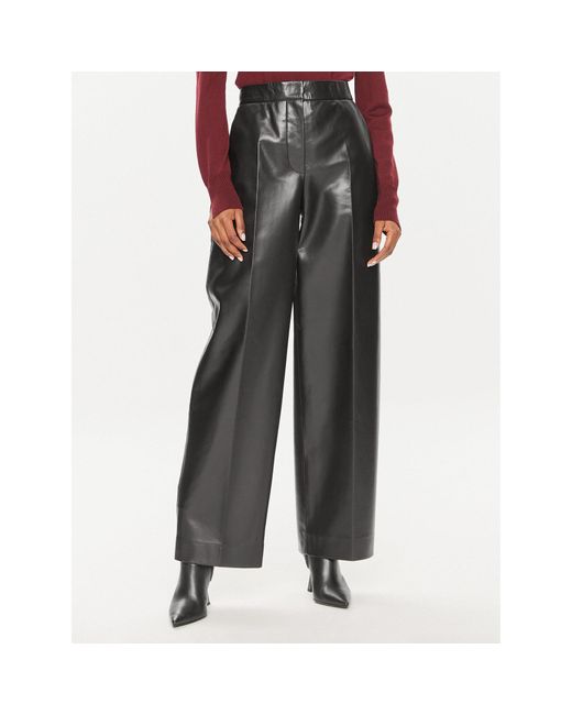 Calvin Klein Lederhose K20K207083 Straight Leg in Schwarz | Lyst DE