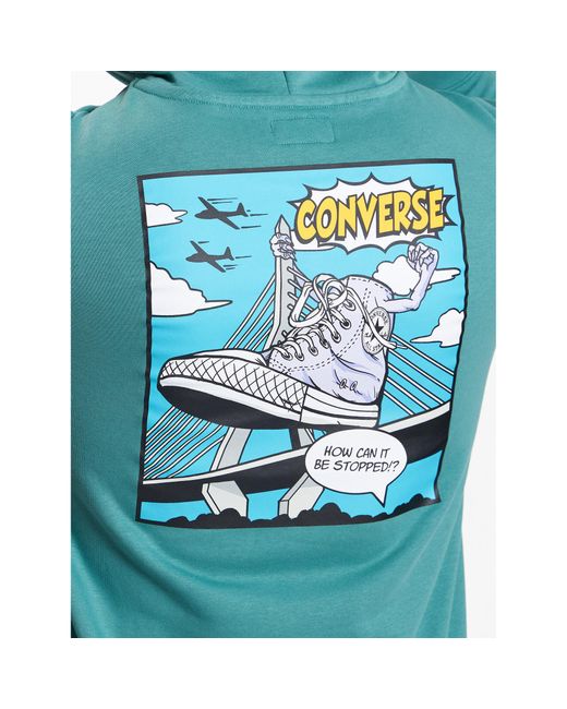 Converse Sweatshirt 10024614-A01 Grün Regular Fit in Blue für Herren