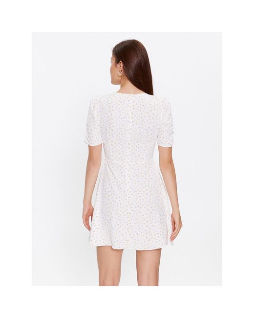 Glamorous White Kleid Für Den Alltag Ck7065 Weiß Slim Fit