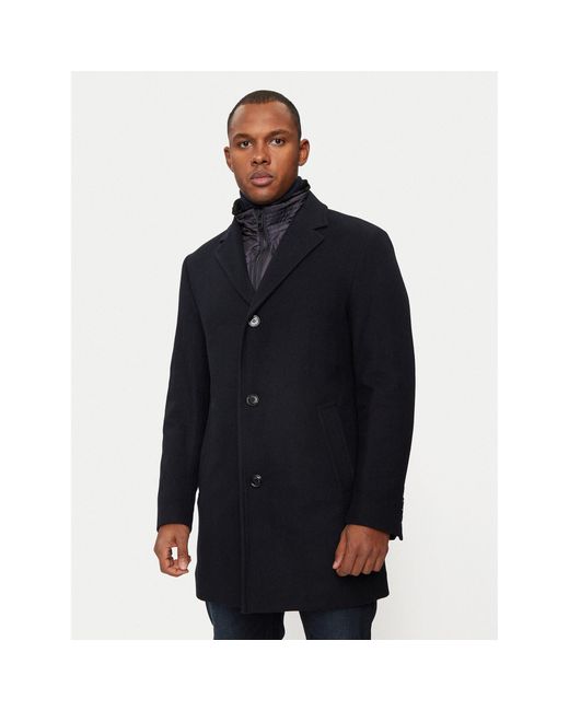 Hechter Paris Wollmantel 45014 142270 Regular Fit in Blue für Herren