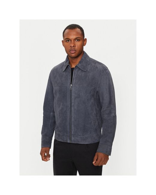 Boss Lederjacke Malbano4 50510178 Regular Fit in Blue für Herren
