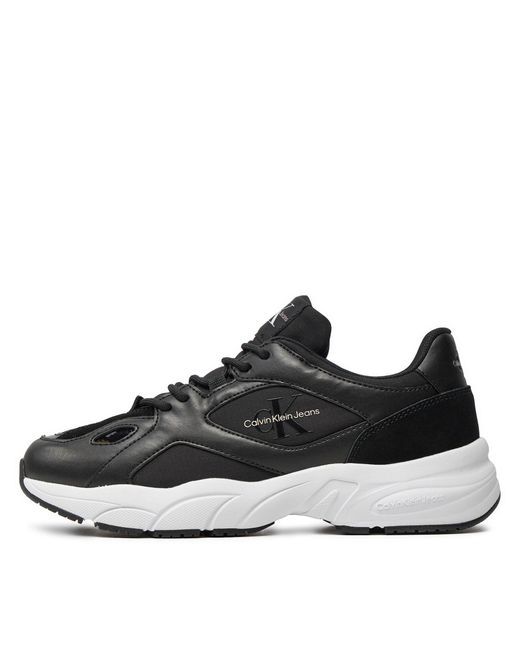 Calvin Klein Black Sneakers Retro Tennis Low Lace Mix Ml Yw0Yw01528