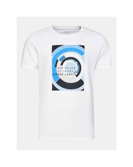 Pierre Cardin T-Shirt 21050/000/2101 Weiß Modern Fit in Blue für Herren