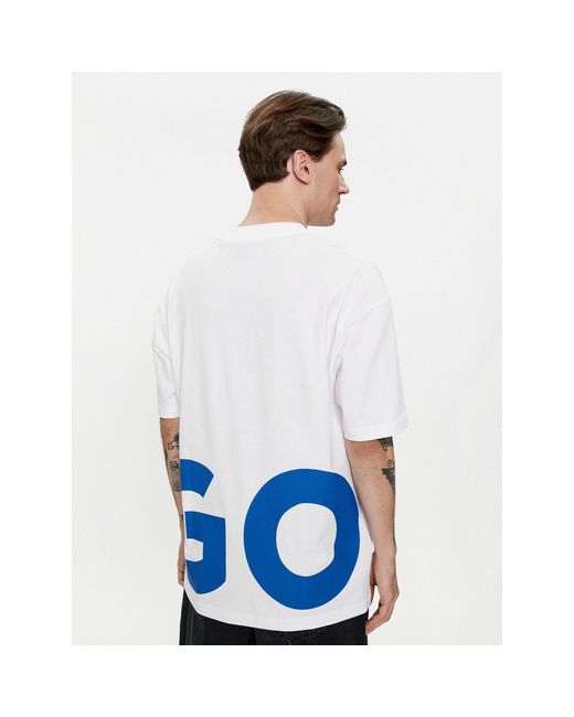 HUGO T-Shirt Nannavaro 50509840 Weiß Oversize in White für Herren