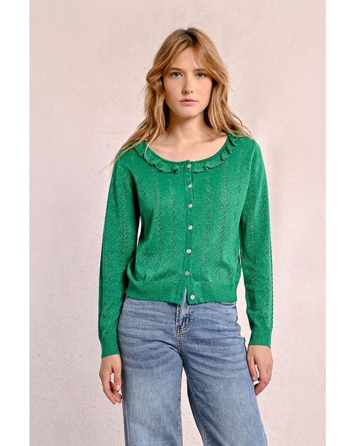 Gilet en maille fine, boutonné Molly Bracken en coloris Green