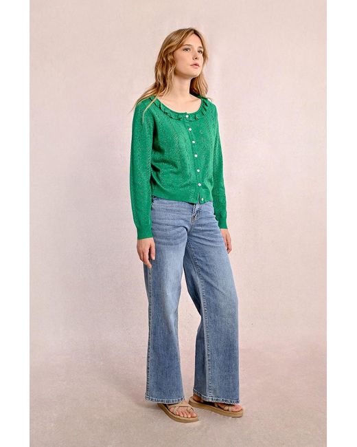 Gilet en maille fine, boutonné Molly Bracken en coloris Green
