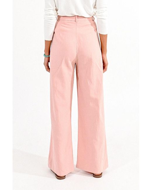 Pantalon large en lin Molly Bracken en coloris Pink