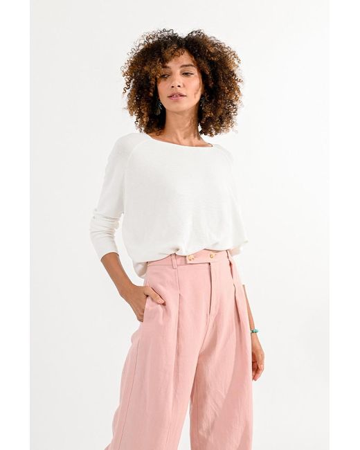 Pantalon large en lin Molly Bracken en coloris Pink