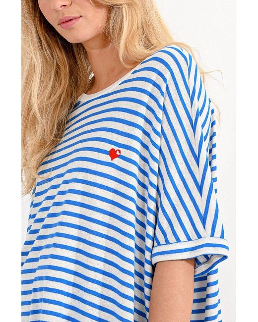 Large t-shirt à rayures Molly Bracken en coloris Blue