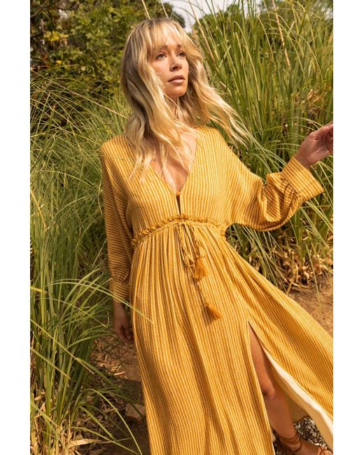 Maxi robe en viscose imprimée Molly Bracken en coloris Yellow