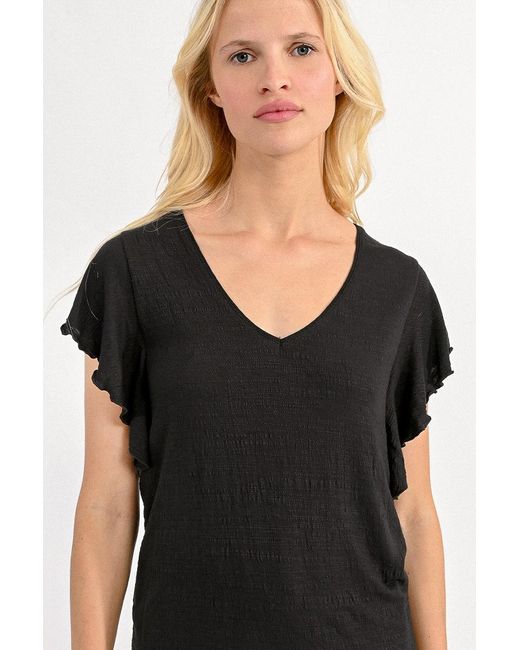 T-shirt fluide encolure V Molly Bracken en coloris Black