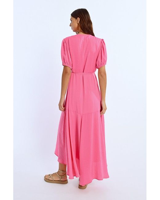 Robe longue, manches ballons Molly Bracken en coloris Pink