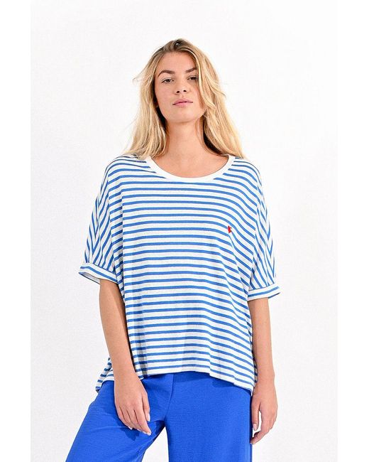 Large t-shirt à rayures Molly Bracken en coloris Blue