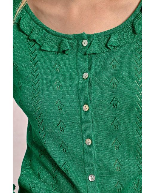 Gilet en maille fine, boutonné Molly Bracken en coloris Green
