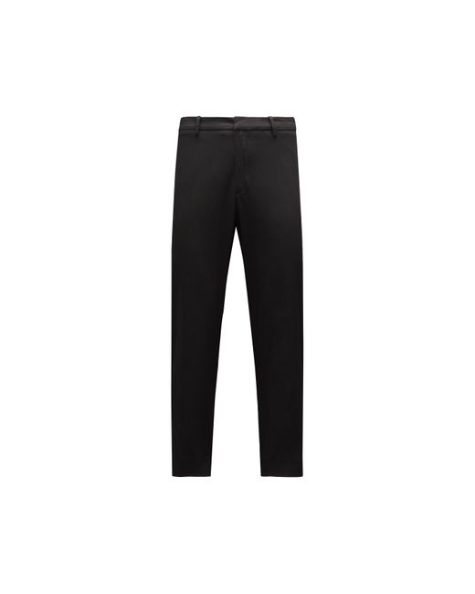 Moncler Black Cotton Poplin Trousers for men