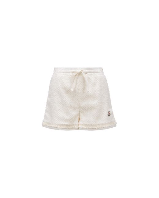 Moncler White Tweed Shorts